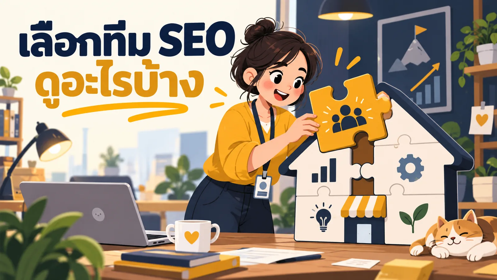 ภาพการ์ตูนประกอบบทความ SEO Agency ในไทย: เลือกทีม SEO ดูอะไรบ้าง