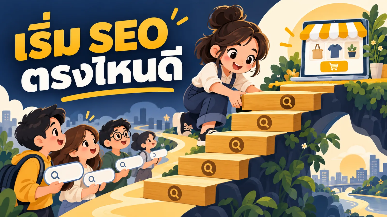 ภาพการ์ตูนประกอบบทความ SEO คืออะไร: เริ่ม SEO ตรงไหนดี